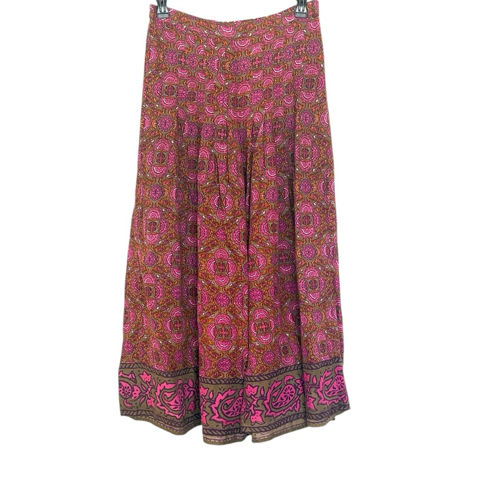 Free People Run River Wide Leg Pants in a purple and pink floral print, size L - Picture 3 of 9